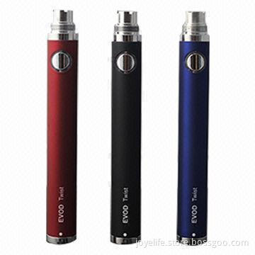 EVOD twist battery, variable voltage e-cigarette battery